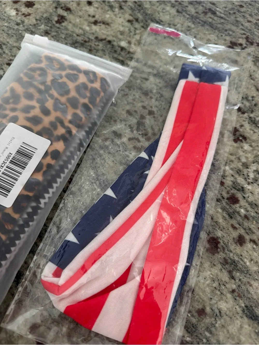SIX NIP NEW Patriotic Red, White & Blue Headband - 5 neutral and leopard